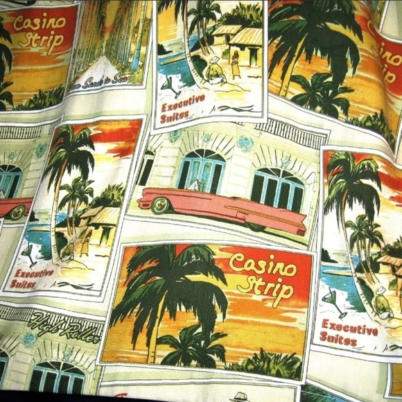 Tommy Bahama Men’s Silk Vegas Post Card Shirt L - Picture 3 of 7